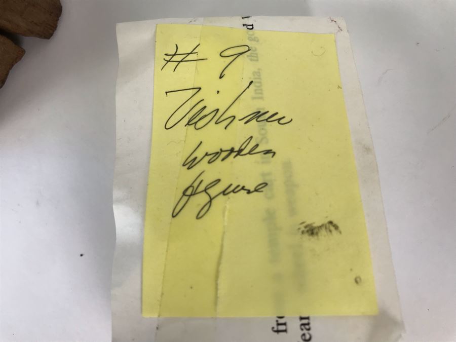 Hand Carved Wooden Vishnu Statue Figure 5W X 2.5D X 11H [Photo 14]