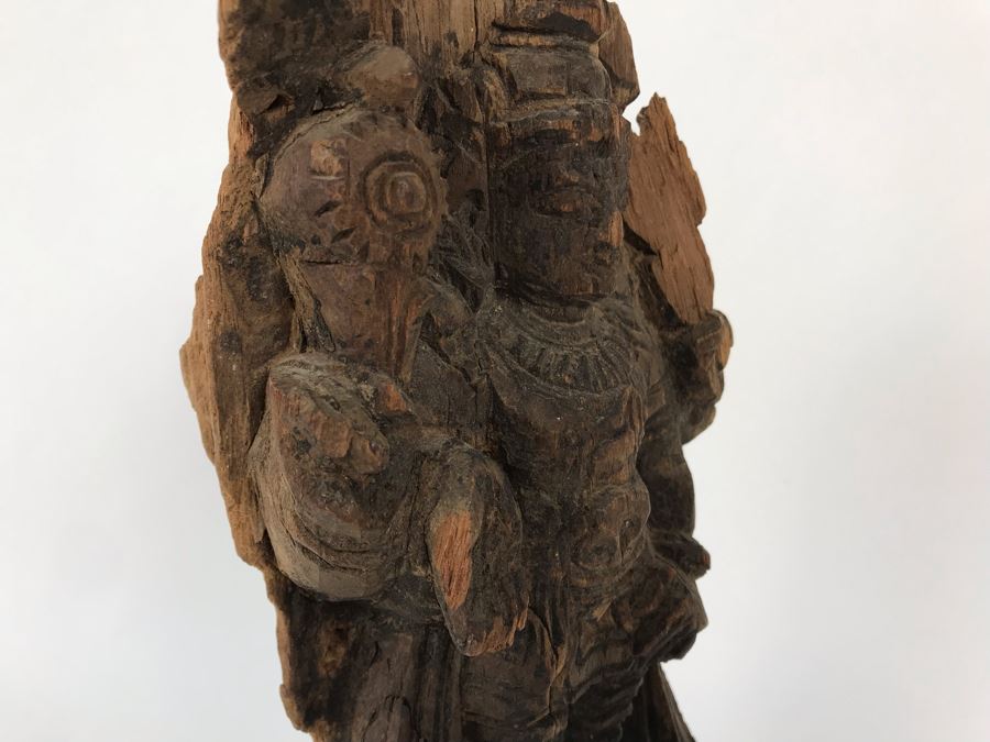 Hand Carved Wooden Vishnu Statue Figure 5W X 2.5D X 11H [Photo 8]