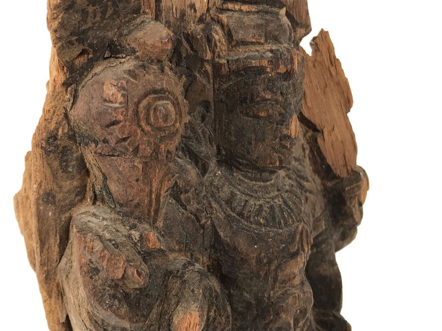 Hand Carved Wooden Vishnu Statue Figure 5W X 2.5D X 11H [Photo 9]