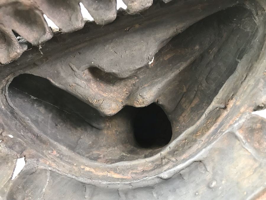 Large Antique Nepalese Metal Sitting Buddha Statue 12W X 10D X 16H With Custom Wooden Stand [Photo 41]