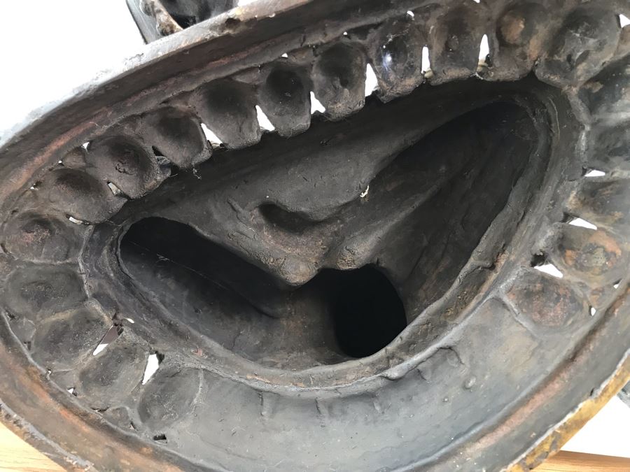 Large Antique Nepalese Metal Sitting Buddha Statue 12W X 10D X 16H With Custom Wooden Stand [Photo 40]