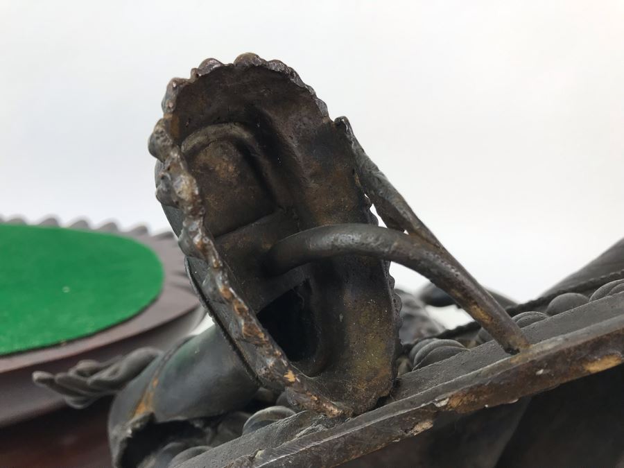 Large Antique Nepalese Metal Sitting Buddha Statue 12W X 10D X 16H With Custom Wooden Stand [Photo 42]