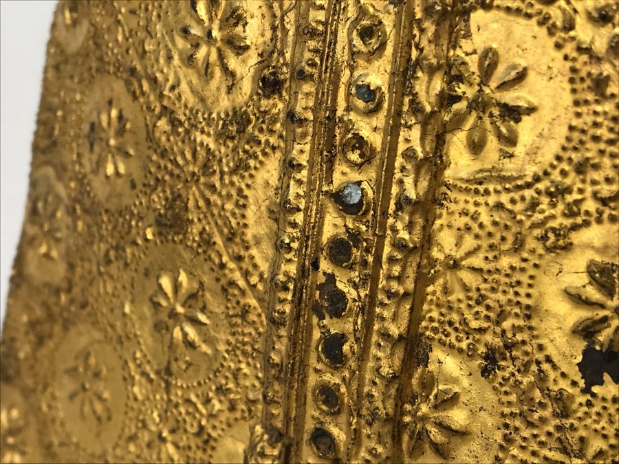 Vintage Thai Gilded Bronze Standing Buddha Statue 7W X 6.5D X 26H [Photo 22]