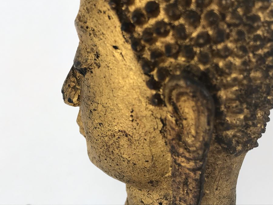 Vintage Thai Gilded Bronze Standing Buddha Statue 6W X 6D X 22.5H [Photo 23]