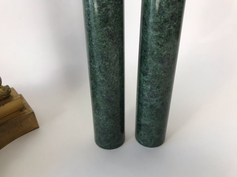 Pair Of Monumental Gilded Metal Candelabras With Three Sets Of Replaceable Marble Columns 9W X 23H [Photo 16]