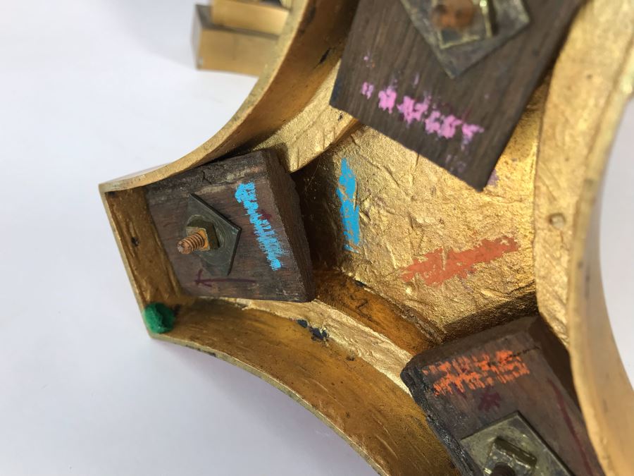 Pair Of Monumental Gilded Metal Candelabras With Three Sets Of Replaceable Marble Columns 9W X 23H [Photo 18]