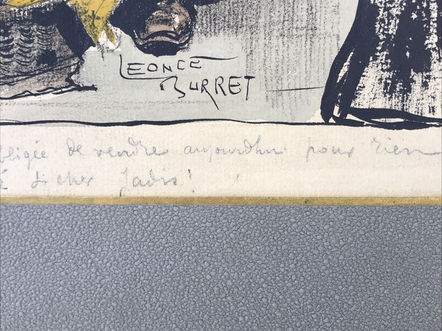 Original Leonce Burret (1866-1915) Painting On Paper 8.5 X 10.5 [Photo 12]