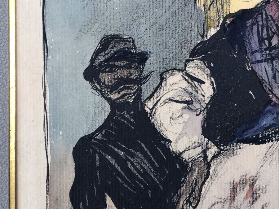 Original Leonce Burret (1866-1915) Painting On Paper 8.5 X 10.5 [Photo 6]