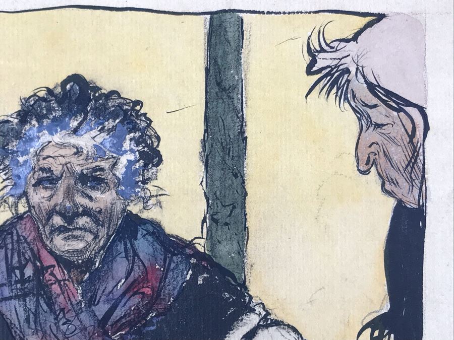 Original Leonce Burret (1866-1915) Painting On Paper 8.5 X 10.5 [Photo 5]