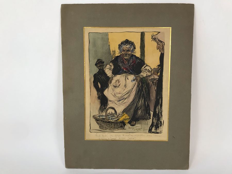 Original Leonce Burret (1866-1915) Painting On Paper 8.5 X 10.5 [Photo 2]