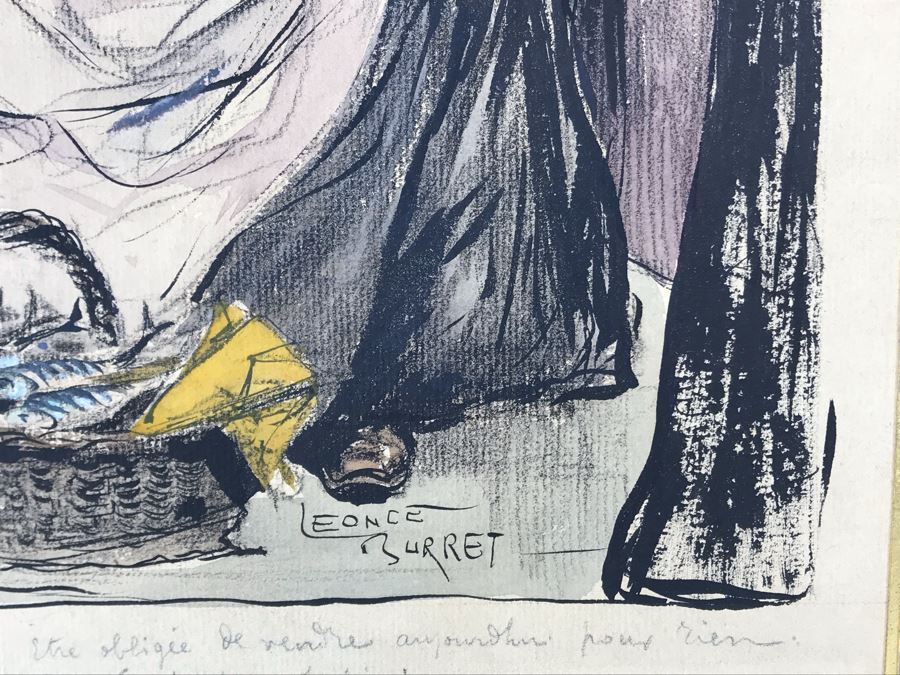 Original Leonce Burret (1866-1915) Painting On Paper 8.5 X 10.5 [Photo 8]