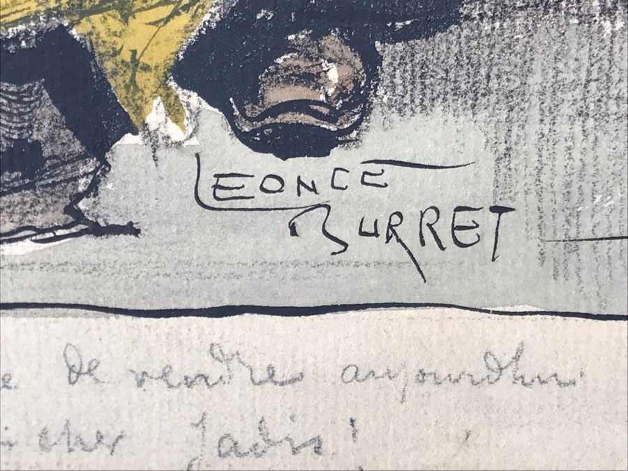 Original Leonce Burret (1866-1915) Painting On Paper 8.5 X 10.5 [Photo 9]