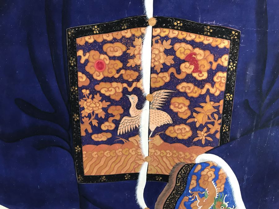 Pair Of Original Vintage Chinese Ancestor Silk Scroll Paintings 28.5 X 54 [Photo 26]