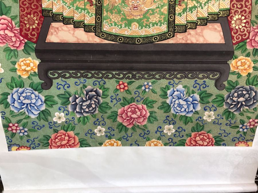 Pair Of Original Vintage Chinese Ancestor Silk Scroll Paintings 28.5 X 54 [Photo 16]