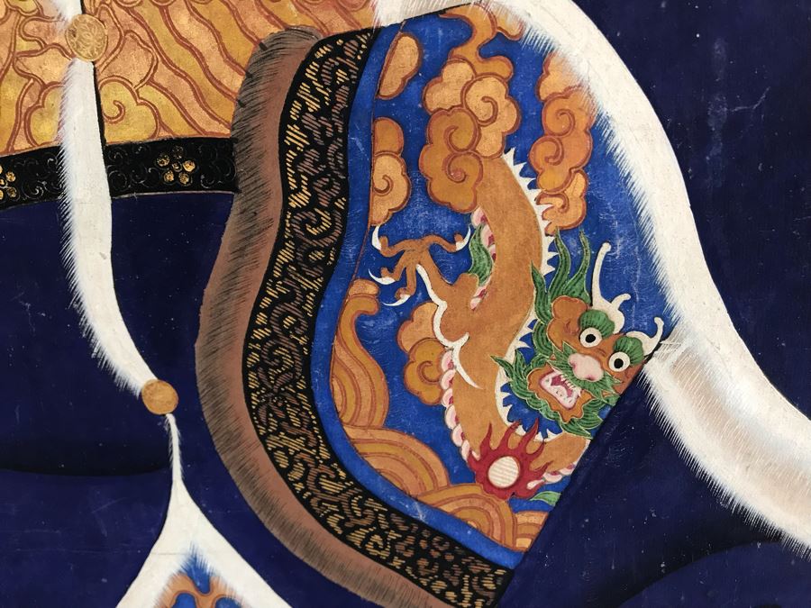 Pair Of Original Vintage Chinese Ancestor Silk Scroll Paintings 28.5 X 54 [Photo 31]