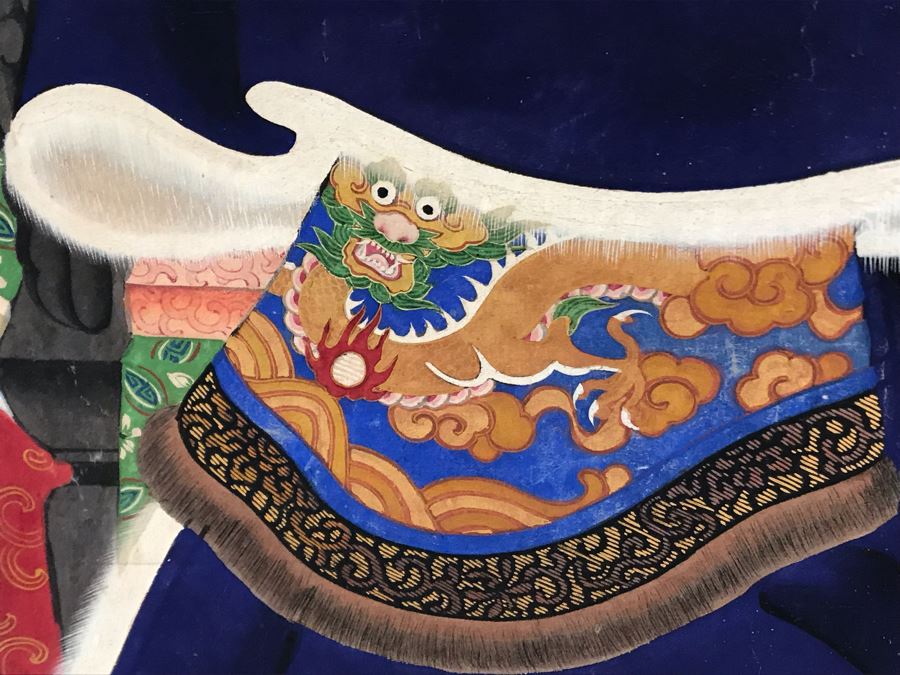 Pair Of Original Vintage Chinese Ancestor Silk Scroll Paintings 28.5 X 54 [Photo 33]