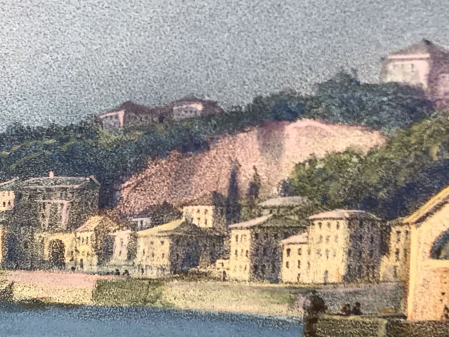 Hand Colored Picture Of Genoa Italy Port City 8.5W X 9.5H [Photo 14]