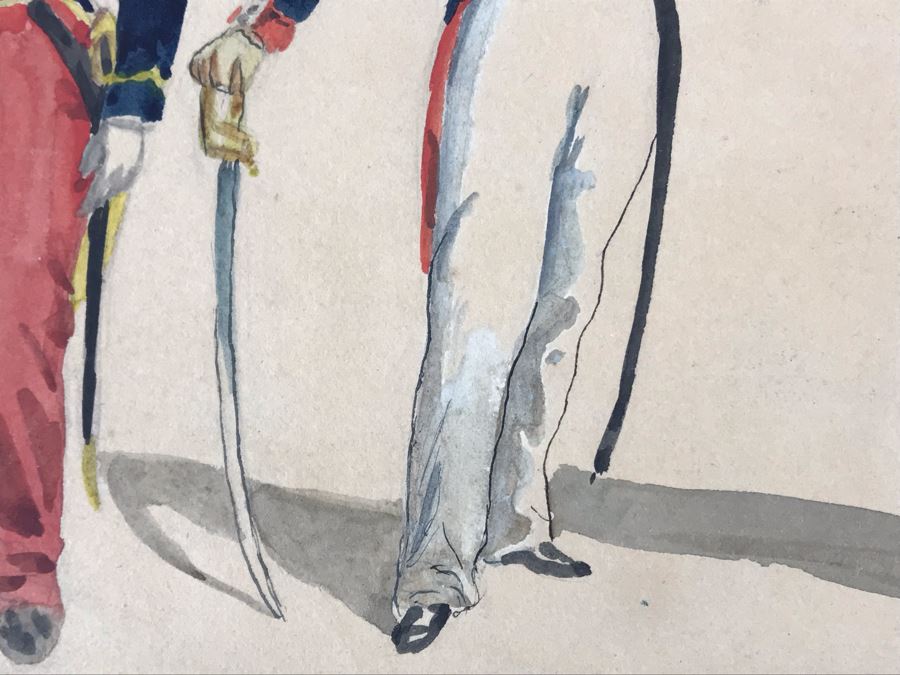 Original Watercolor Painting Of Three Soldiers 9W X 8.5H [Photo 12]