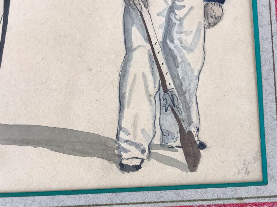 Original Watercolor Painting Of Three Soldiers 9W X 8.5H [Photo 15]