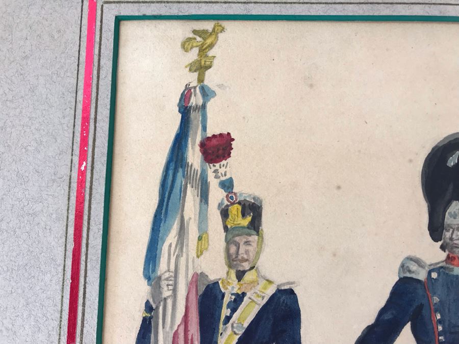 Original Watercolor Painting Of Three Soldiers 9W X 8.5H [Photo 5]