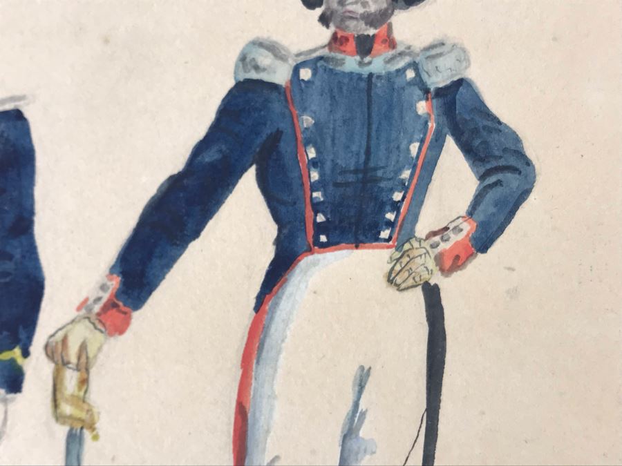 Original Watercolor Painting Of Three Soldiers 9W X 8.5H [Photo 11]