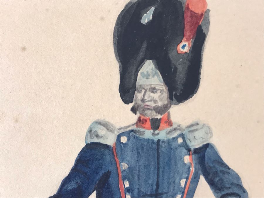 Original Watercolor Painting Of Three Soldiers 9W X 8.5H [Photo 10]