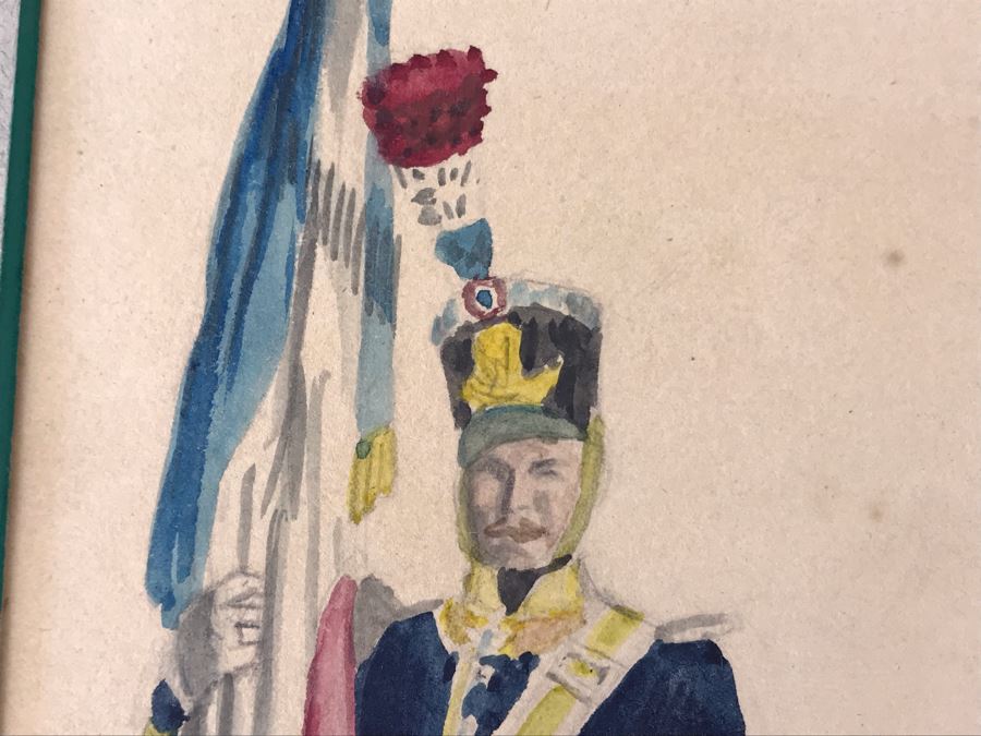 Original Watercolor Painting Of Three Soldiers 9W X 8.5H [Photo 6]
