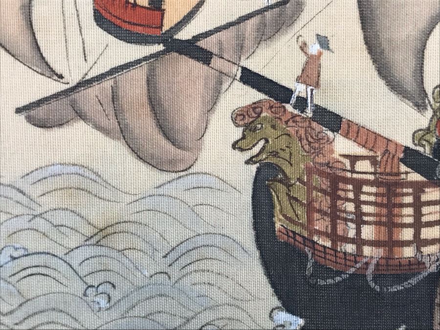 Original Silk Painting Titled 'Picture Of A Dutch Ship' 9.5 X 14.25 [Photo 7]