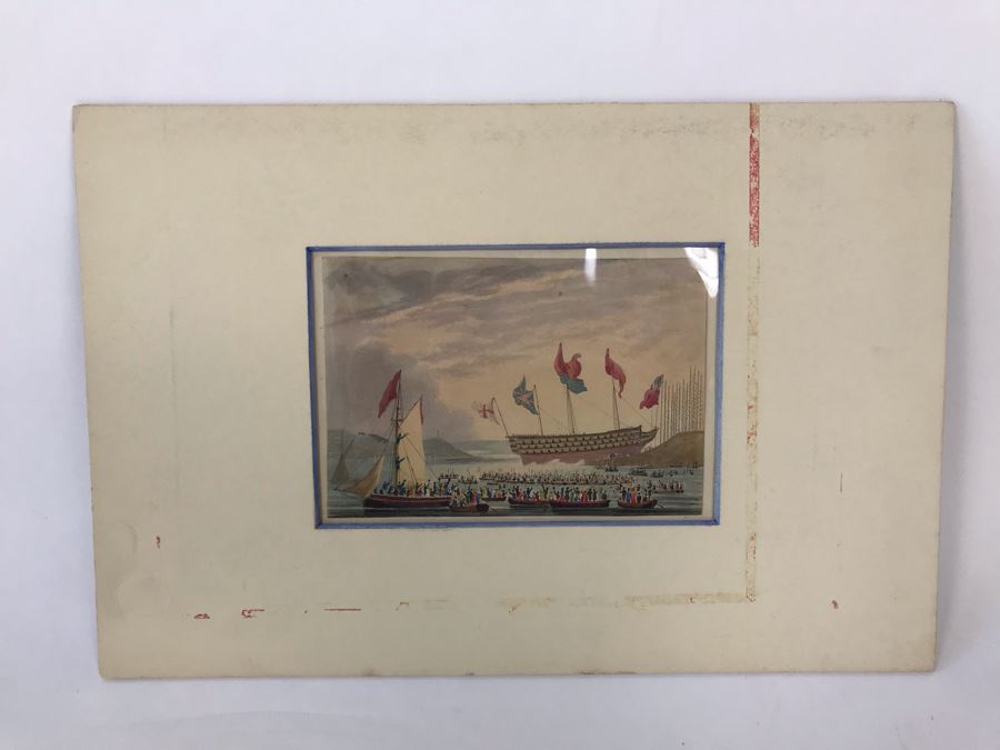 Original Watercolor Ship Painting 5.25 X 3.5 [Photo 28]