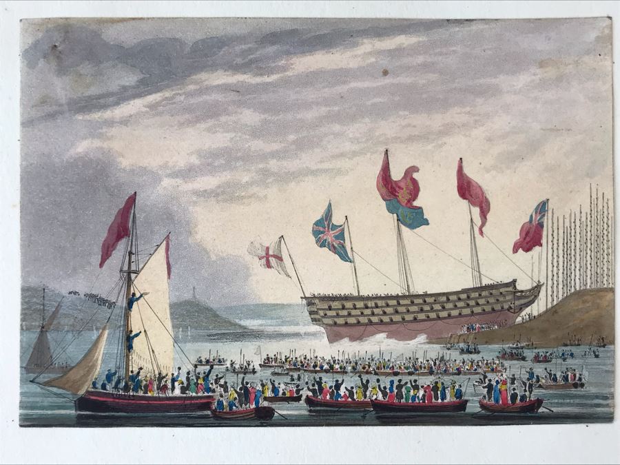 Original Watercolor Ship Painting 5.25 X 3.5 [Photo 4]