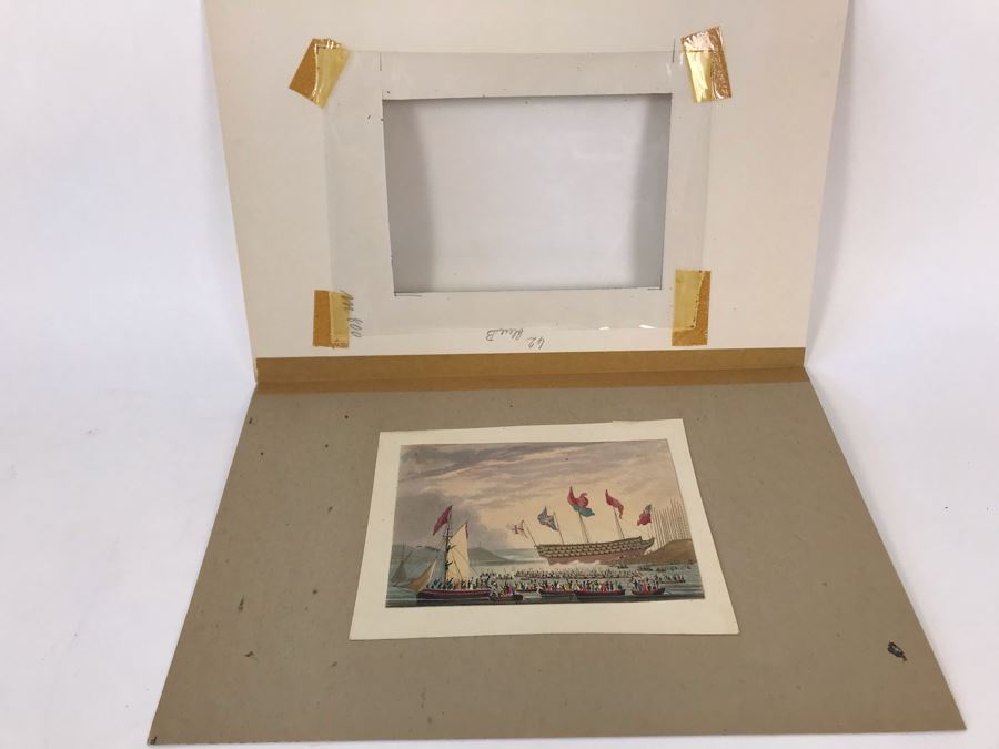 Original Watercolor Ship Painting 5.25 X 3.5 [Photo 2]