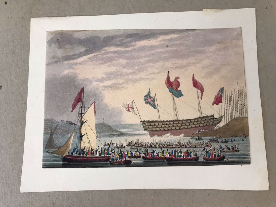 Original Watercolor Ship Painting 5.25 X 3.5 [Photo 1]