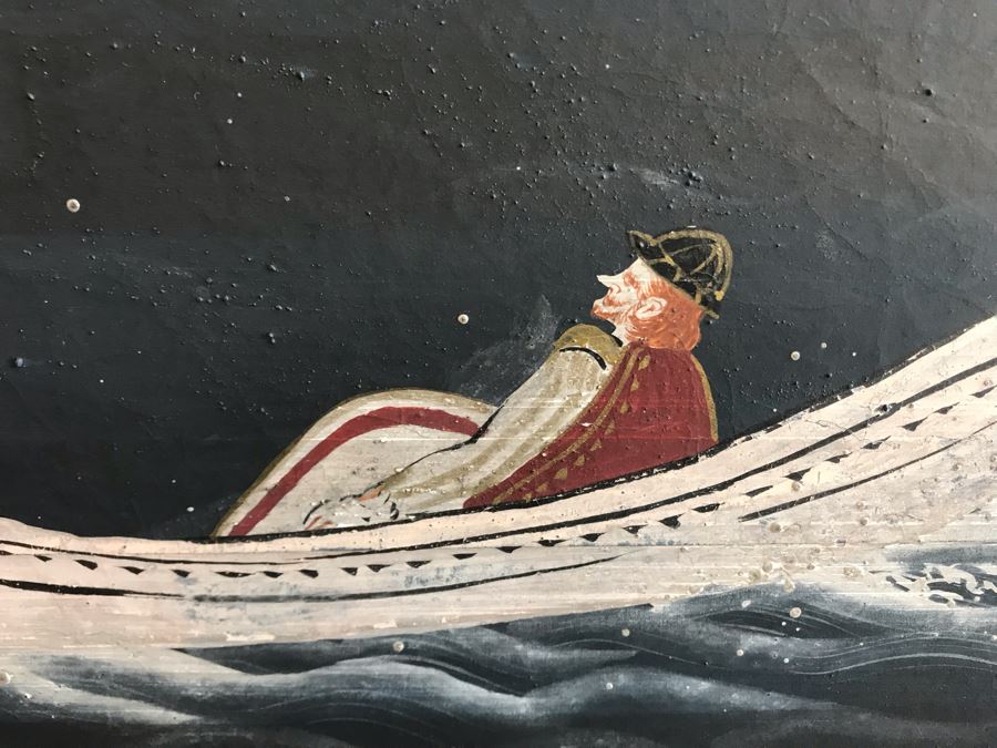 Original Hand Painted 4-Panel Japanese Screen Painting 99 X 42 [Photo 18]