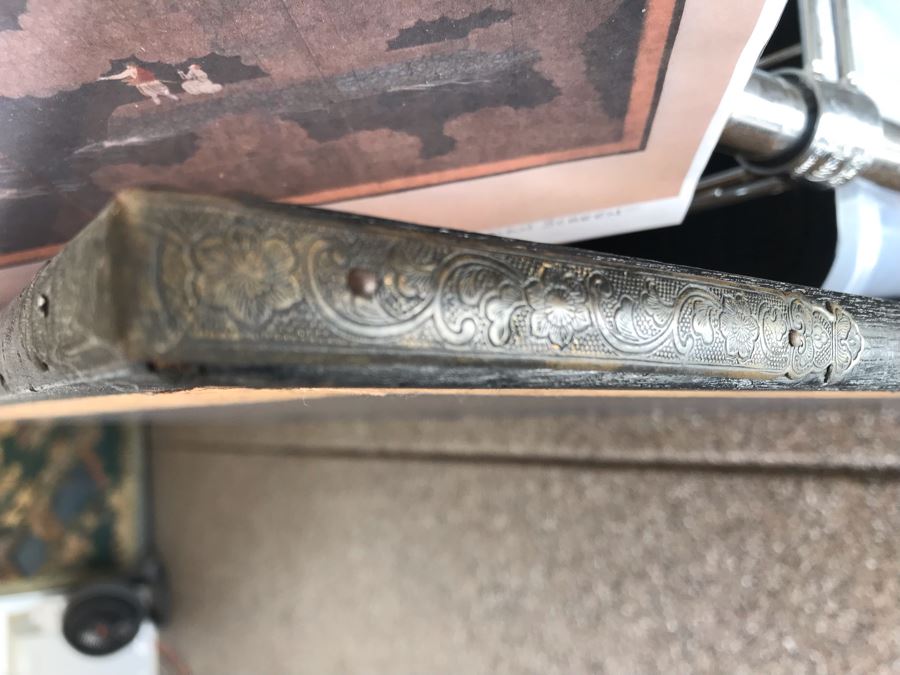 Original Hand Painted 4-Panel Japanese Screen Painting 99 X 42 [Photo 22]