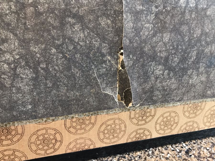 Original Hand Painted 4-Panel Japanese Screen Painting 99 X 42 [Photo 20]