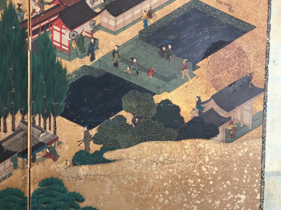 Original Hand Painted 4-Panel Japanese Screen Painting [Photo 29]