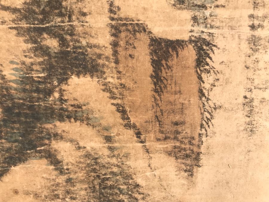 Original Signed Chinese Landscape Silk Scroll Painting 12.5 X 39.5 [Photo 23]