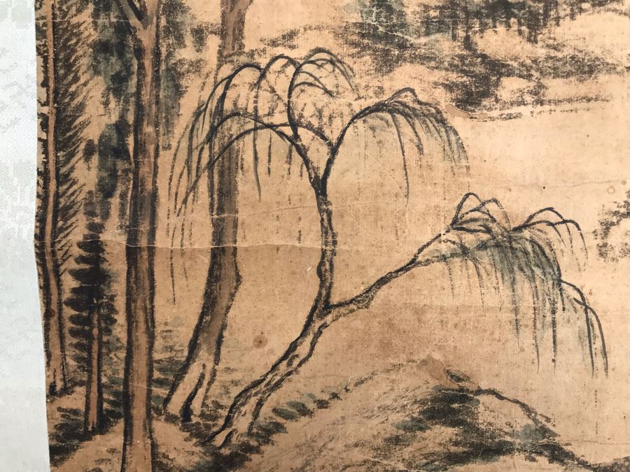 Original Signed Chinese Landscape Silk Scroll Painting 12.5 X 39.5 [Photo 20]