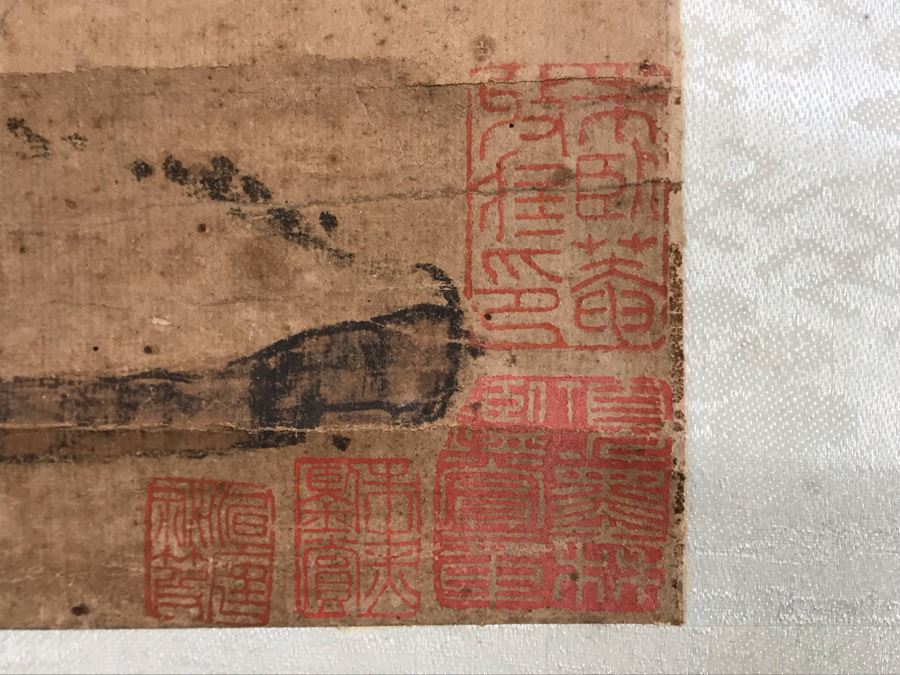 Original Signed Chinese Landscape Silk Scroll Painting 12.5 X 39.5 [Photo 13]