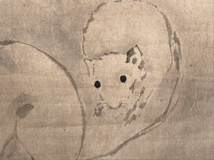 Original Signed Asian Silk Scroll Painting Of Rats 12.5 X 10.5 [Photo 10]