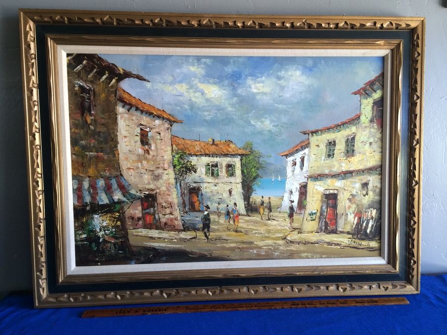 Original Scenery Oil  Painting - (Attributed to Aurelio Villanova, Italy, b. 1923)