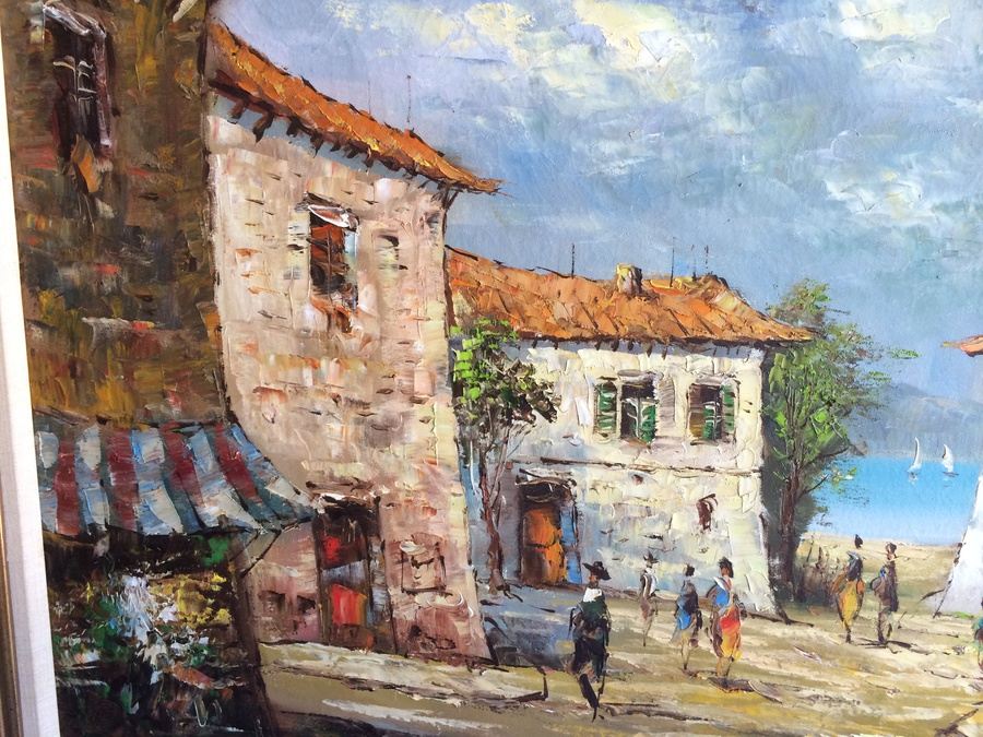 Original Scenery Oil  Painting - (Attributed to Aurelio Villanova, Italy, b. 1923) [Photo 6]