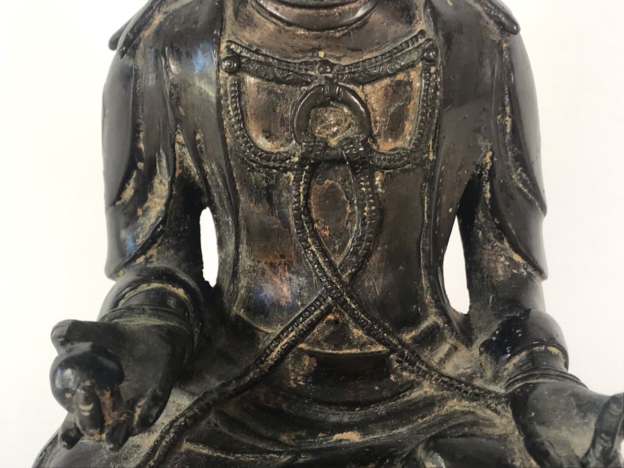 Chinese Ming Dynasty Gilded Bronze Statue With Custom Wooden Stand 5W X 5.25D X 11H [Photo 32]