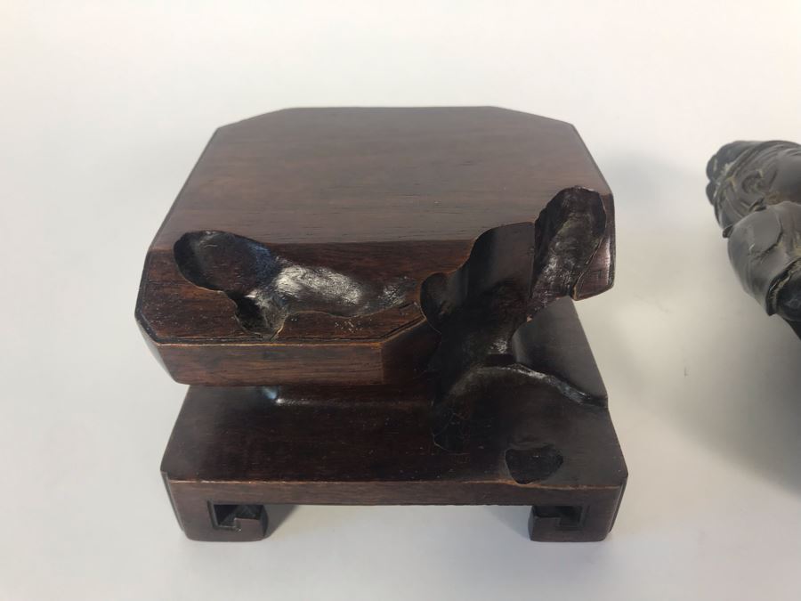 Chinese Ming Dynasty Gilded Bronze Statue With Custom Wooden Stand 5W X 5.25D X 11H [Photo 29]