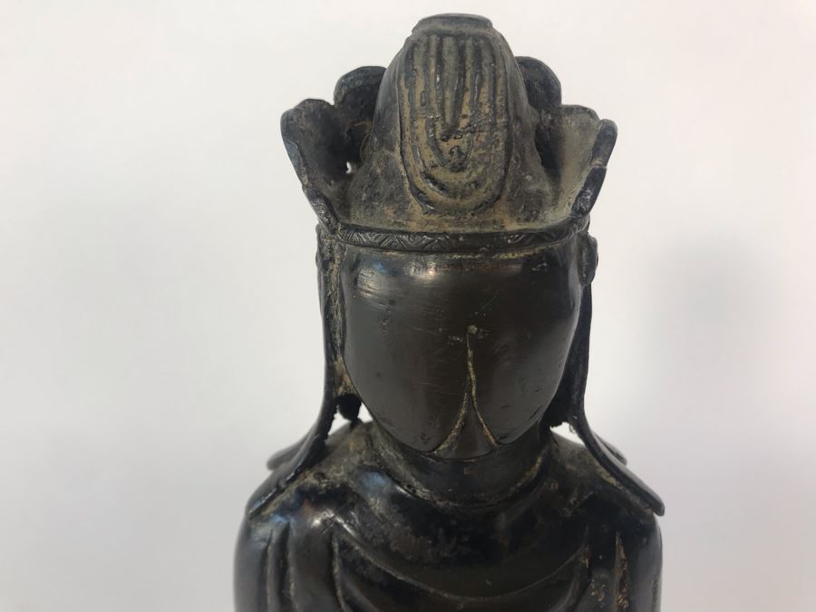 Chinese Ming Dynasty Gilded Bronze Statue With Custom Wooden Stand 5W X 5.25D X 11H [Photo 22]