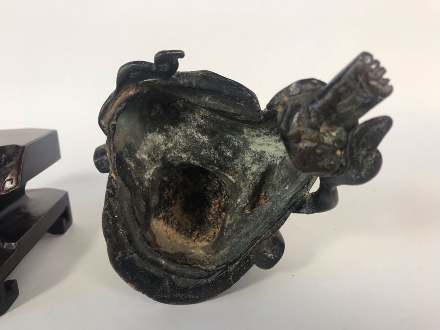 Chinese Ming Dynasty Gilded Bronze Statue With Custom Wooden Stand 5W X 5.25D X 11H [Photo 27]