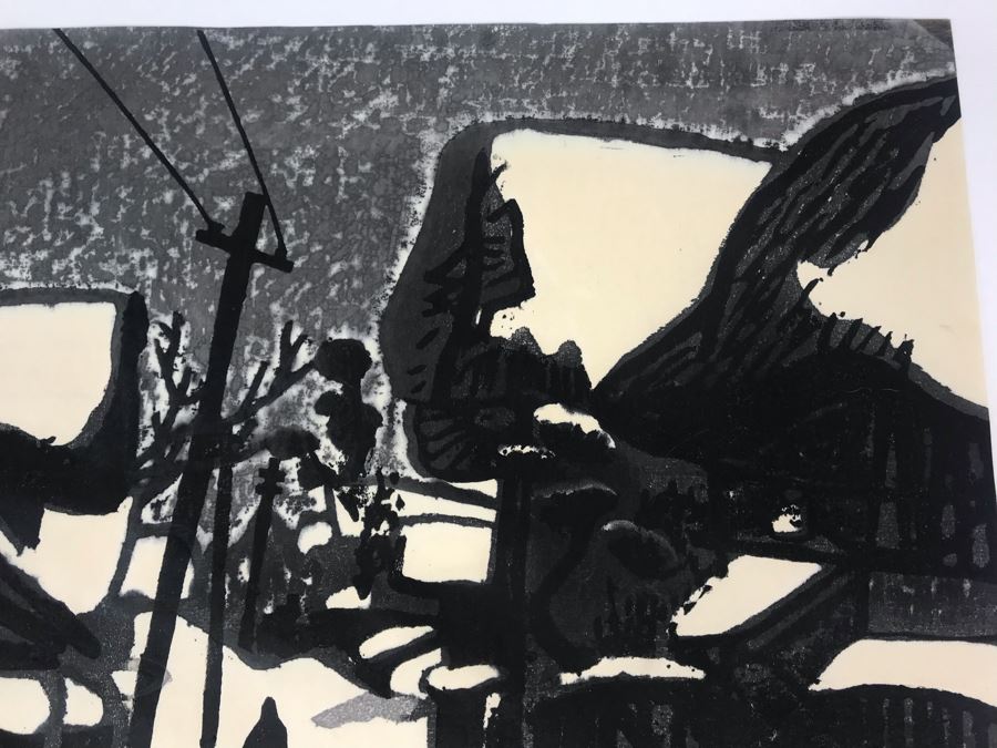 Kiyoshi Saito (Japanese, 1907-1997) Hand Signed Self-Printed Woodblock Print Winter In Aizu Series 18' X 15' Estimate $1,100 [Photo 9]