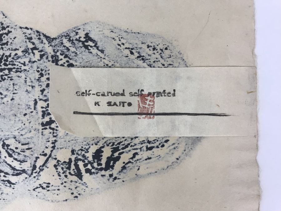 Kiyoshi Saito (Japanese, 1907-1997) Hand Signed Limited Edition Buddha Woodblock Print 39 Of 50 11' X 20' Estimate $1,800 [Photo 14]