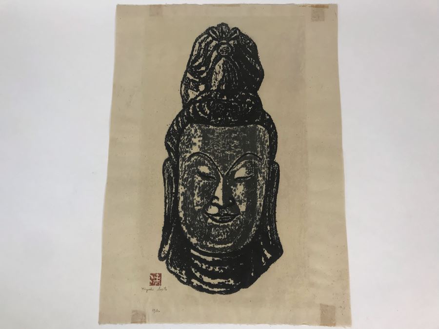 Kiyoshi Saito (Japanese, 1907-1997) Hand Signed Limited Edition Buddha Woodblock Print 39 Of 50 11' X 20' Estimate $1,800 [Photo 2]