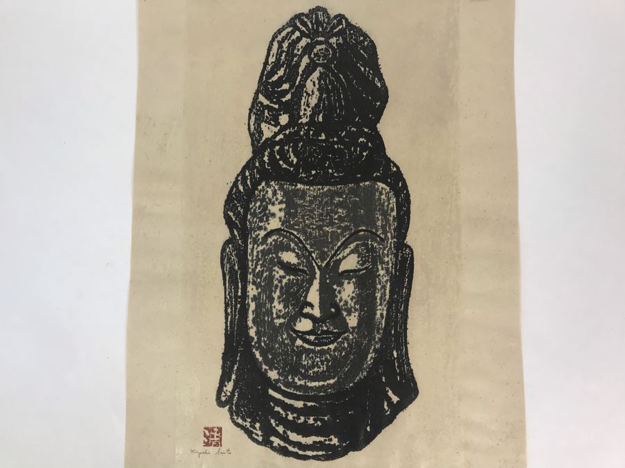 Kiyoshi Saito (Japanese, 1907-1997) Hand Signed Limited Edition Buddha Woodblock Print 39 Of 50 11' X 20' Estimate $1,800 [Photo 13]